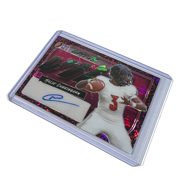 Malik Cunningham 2023 Leaf Pro Set Metal Campus Vip Crystal Pink Auto /5 Cards - Picture 3 of 6